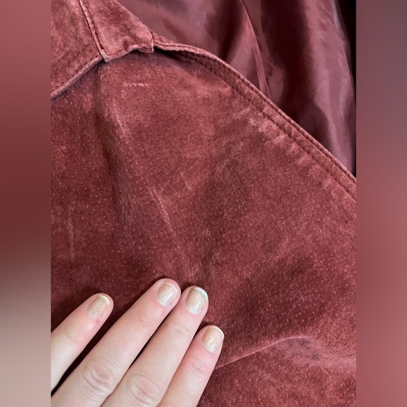 Christopher & Banks Red Suede Leather Jacket size 2X - Picture 12 of 14